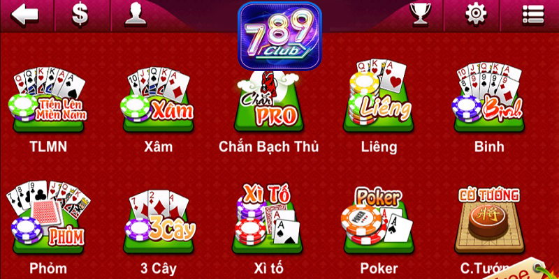 Các loại game bài phổ biến tại 789club